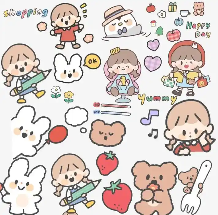 少女心壁纸 #手帐素材 #手帐贴纸 超阔爱的手帐贴纸,要的 - 兑趑