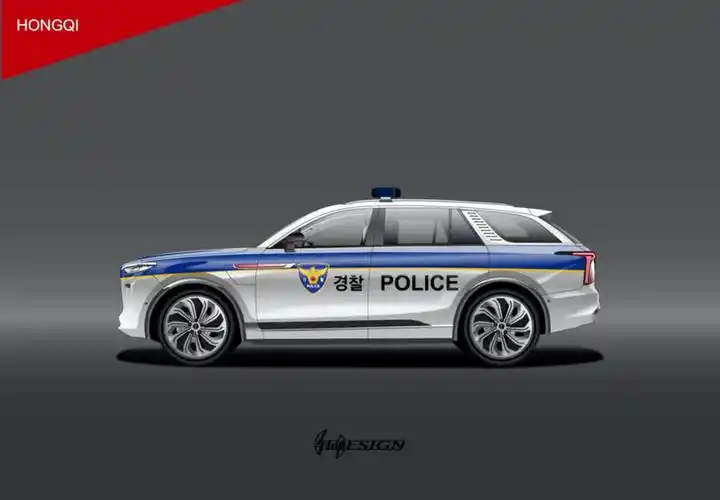 红旗e-hs9在国外做警车什么样?皮卡版和加长版竟如此有态度_太平洋号