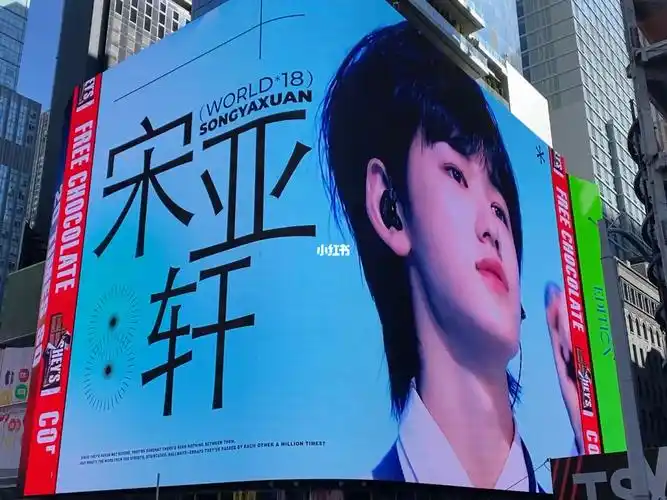 朋友给我在时代广场录的宋亚轩应援大屏