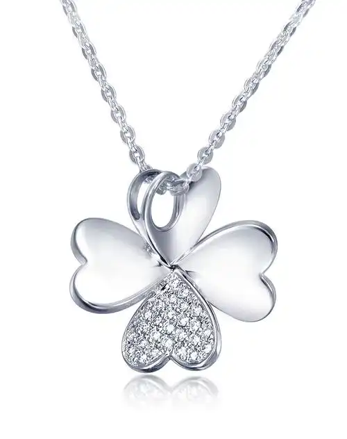 周生生珠宝专场-pt900铂金四叶草钻石吊坠