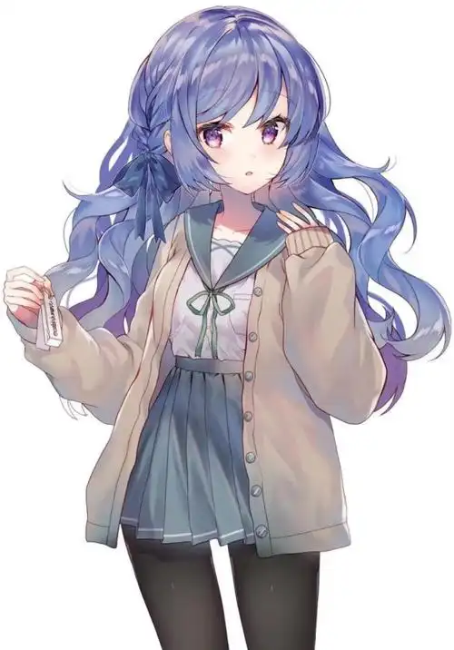 出单蓝发高冷动漫女