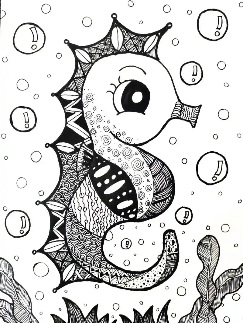 创意线描画动物篇.适合小学生的创意线描画#丢出一条图文锦囊  - 抖音