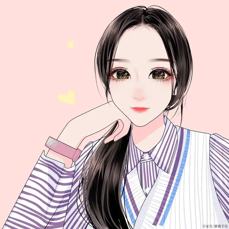 女生微信头像 真人手绘精致漫画头像 可爱又好看
