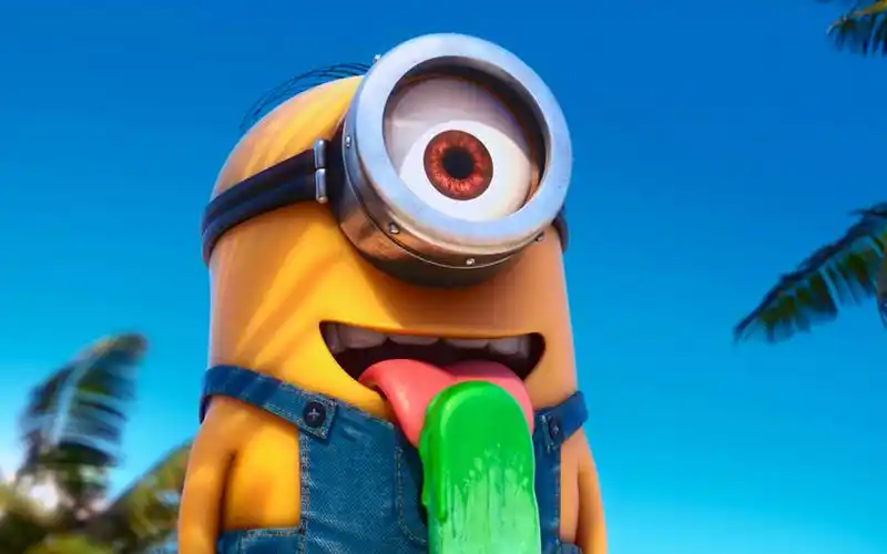 呆萌小黄人动漫图片高清桌面壁纸.