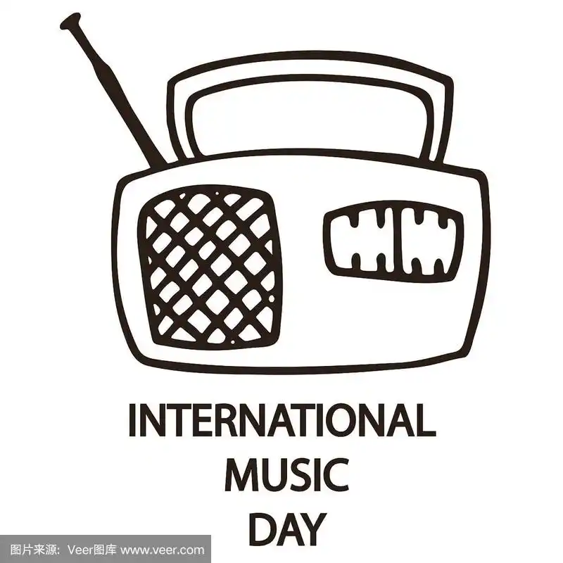 国际音乐日孤立于白色.矢量模板印刷海报,传单,横幅等股票插图