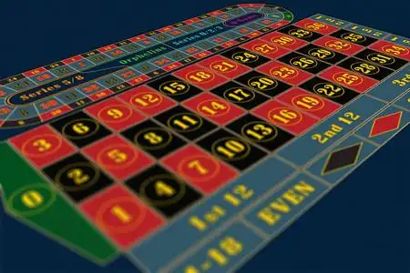 欧洲赌桌透视光栅插图,浅自由度照片