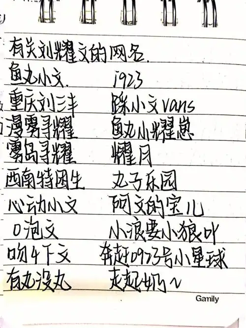 关于刘耀文的网名