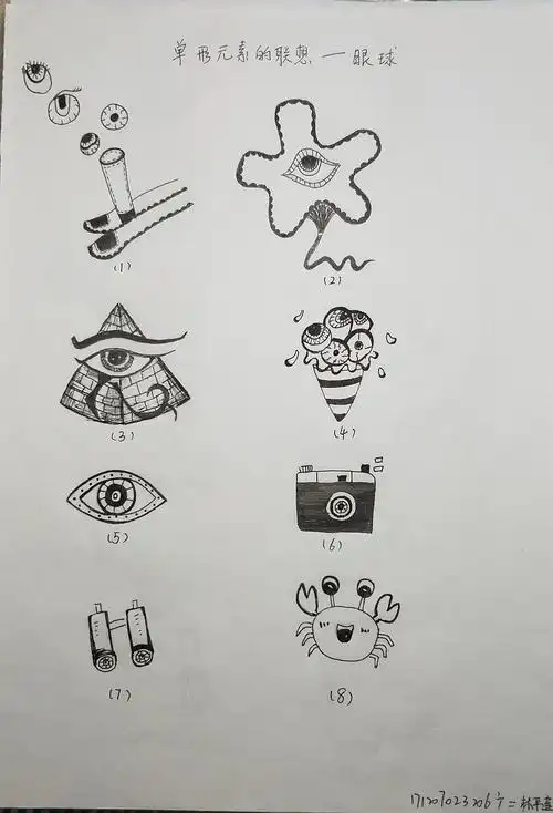 图形创意联想平面设计基础手绘