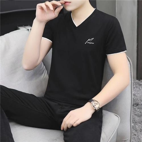 微胖中年穿搭成年人上衣服30短袖40岁35短轴t恤成熟男装夏天男士