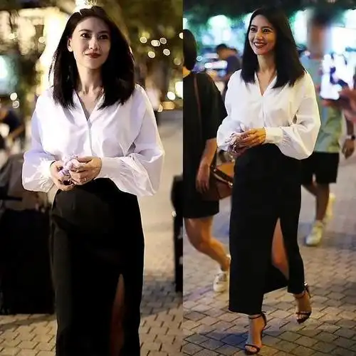 "白衬衫"对穿了也很洋气,女明星和街拍达人穿搭示范告诉正确穿法,超