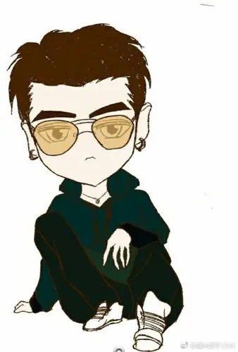 吴亦凡 kris 明星壁纸 男神帅哥 手绘漫画 素描卡通 人物头像 插画