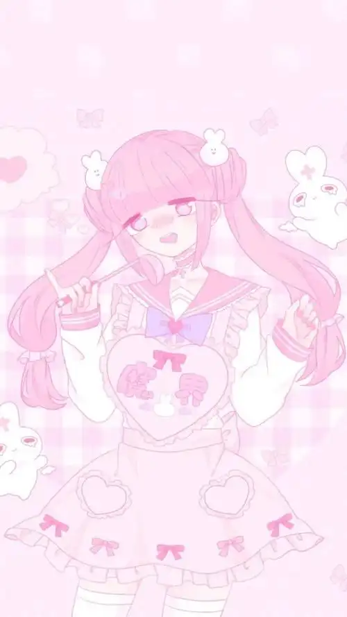 电脑壁纸 插画 文字 动漫 平铺 萌物 软妹 少女心 粉色 卡通 可爱