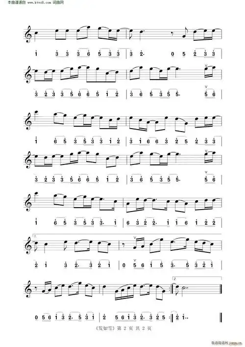 曲)简谱_发如雪(小提琴练习曲)小提琴谱曲谱_小提琴谱_818简谱曲谱网