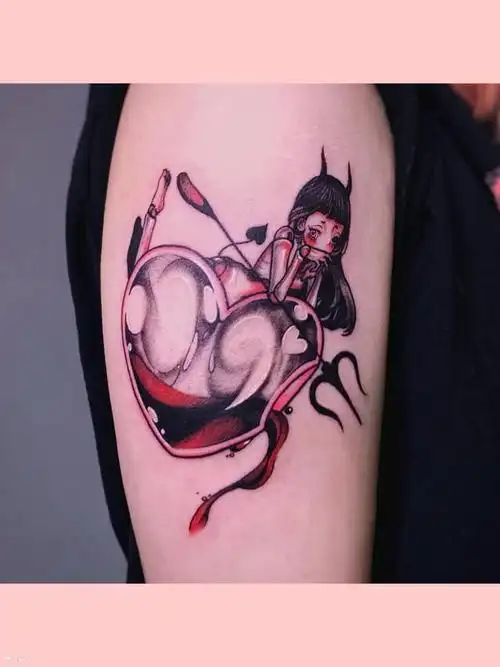 小恶魔_纹身图案手稿图片_是小雪啦的纹身作品集