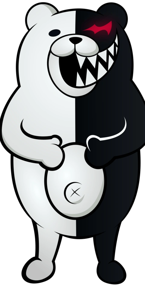 《弹丸论破》黑白熊,全面屏壁纸分享,毛绒绒的校长好可爱