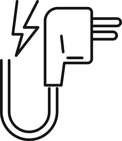 混合动力汽车插头图标轮廓风格图片