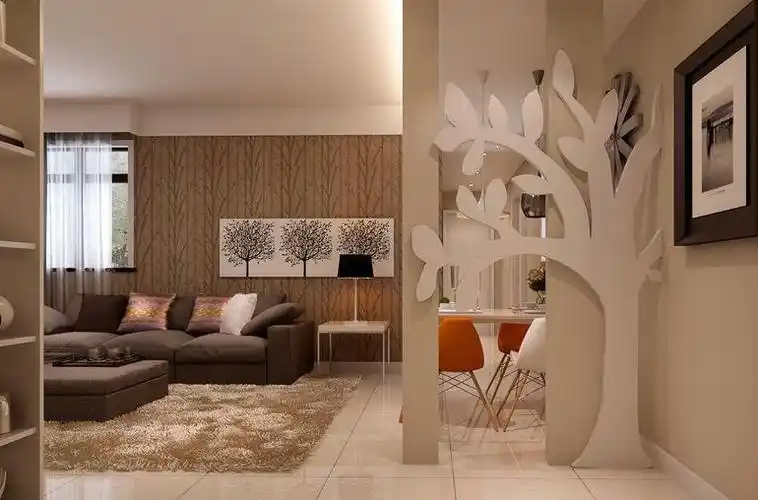 现代简约三居室客厅隔断装修图片效果图