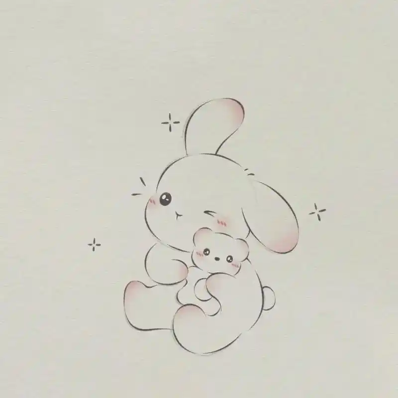 简笔画小兔子.#可爱的简笔画教程 #这也太可爱了吧 #简笔画 - 抖音