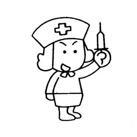 打针的护士简笔画图片