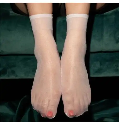 芮蜜婵新品马油袜油光油亮丝袜足欧式油亮丝滑光滑包芯丝脚尖透明短