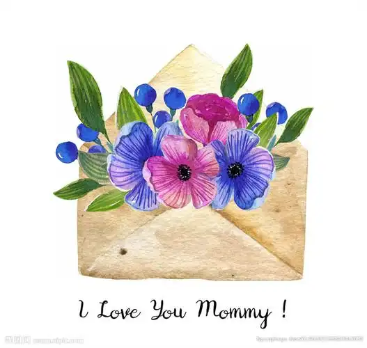 彩绘母亲节装满花卉的信封设计图__办公用品_生活百科_设计图库_昵图