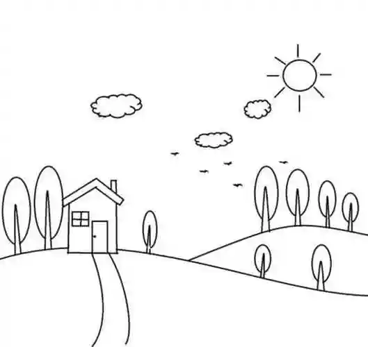 春天景色简笔画 儿童春天景色简笔画