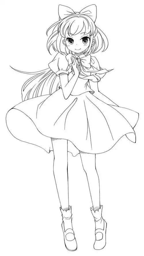 二次元萌新线稿,为什么说萌新,因为适合新手,线稿并不复杂,是新手上色