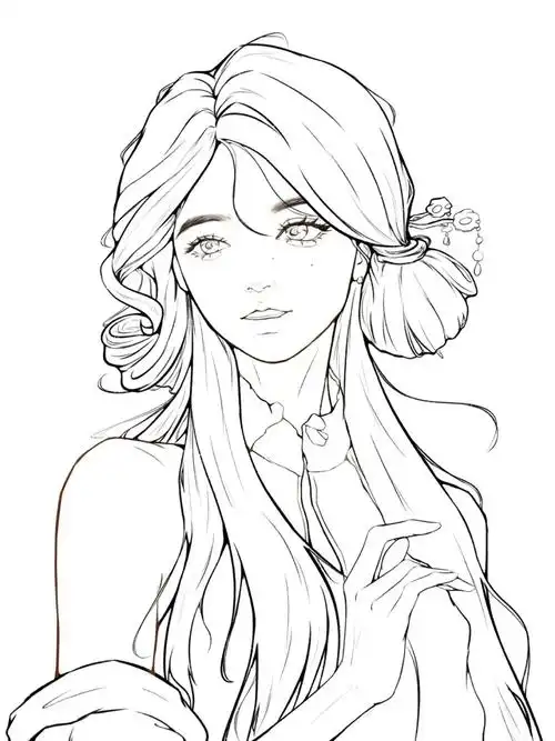 参考新鸭风的江南甜妹附线稿