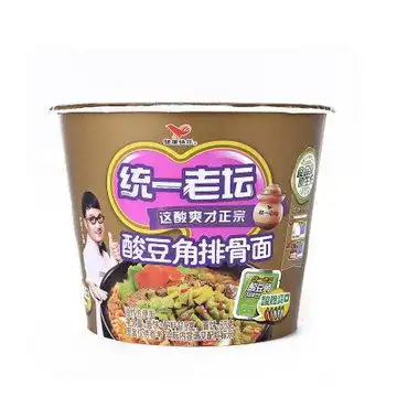 统一来一桶老坛酸豆角排骨面115g桶