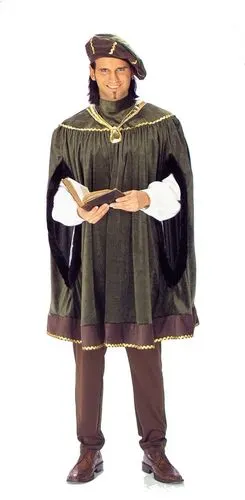 外贸成人男士演出服墨绿欧洲复古传教士牧师古城堡装妆舞会万圣节