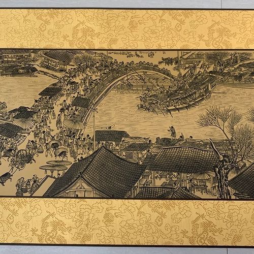 装饰经典山水国画收藏画清明上河图故宫原大全景全图卷轴商务礼品