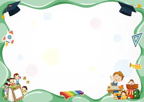 绿色卡通幼儿园小学生奖状模板展板背景