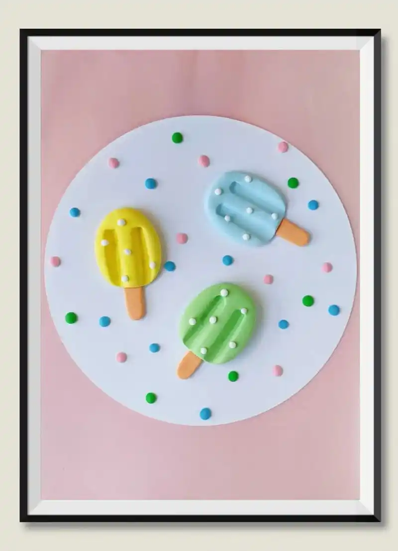 幼儿园夏天主题粘土画教程.简单可爱的#冰淇淋手工,一起来做吧 - 抖音