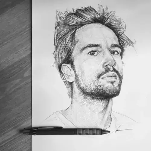 大师欣赏这组素描速写人物排线整齐结构到位造型形象