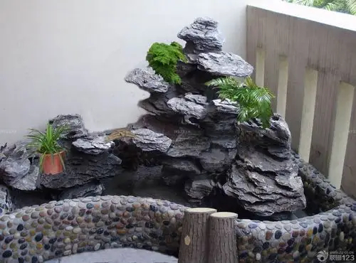 中式风格假山盆景设计图片