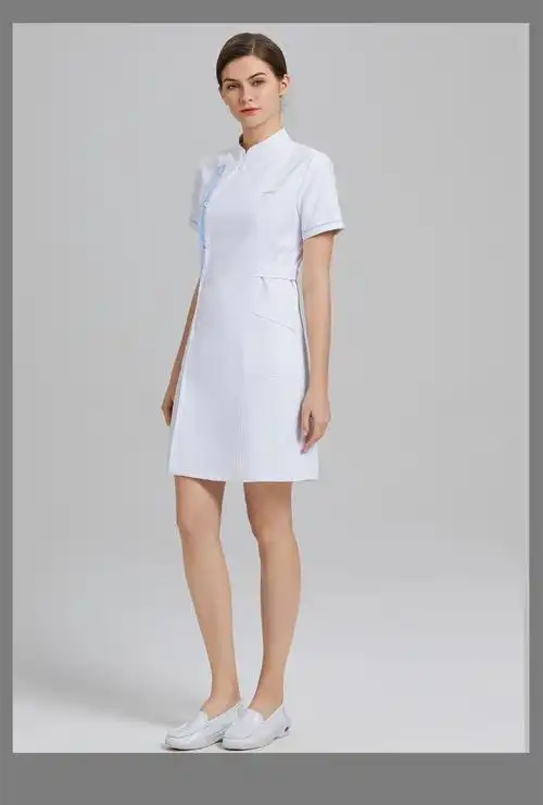 缔曼格护士服春夏季女高端医护服连体装医院口腔美容院可定制短袖款米