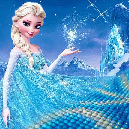 新款钻石画2021卡通女孩卧室满钻冰雪奇缘动漫艾莎贴钻十字绣小幅