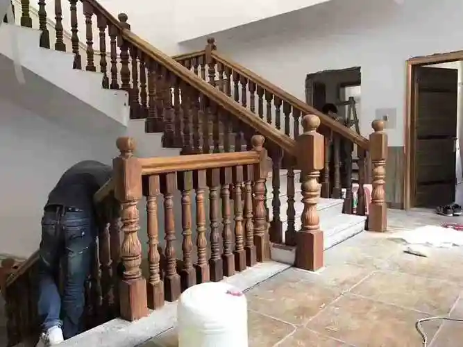 印尼菠萝格楼梯扶手,实木扶手,复式护栏,别墅红木栏杆.