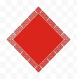 红色正方形边框中国风边框