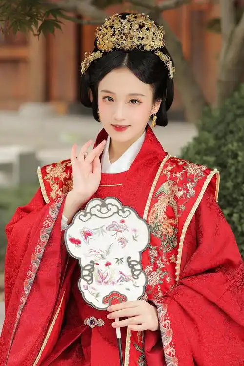 大衫霞帔男女马面裙云河千色夫妻套装情侣汉服盘金绣霞帔一对蓝色均码