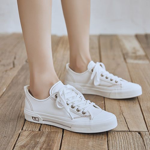 布鞋少女运动鞋毛边平底小白鞋女生白色帆布鞋高中学生女板鞋已售0