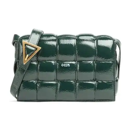 bv葆蝶家皮革 编织 单肩斜挎手提包 绿色
