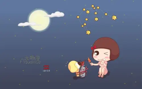 卡通十二星座水瓶座,十二星座,水瓶座,卡通,高清壁纸,桌面图片-壁纸族