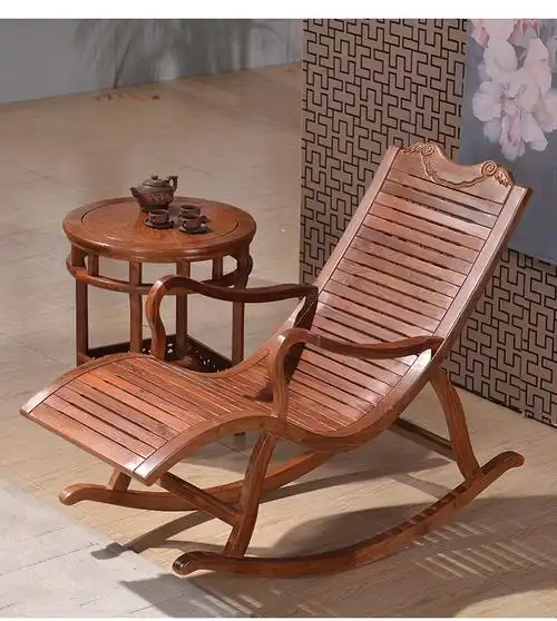 木摇椅木懒椅中式老人椅休闲椅躺椅 木摇椅 垫子【图片 价格 品牌