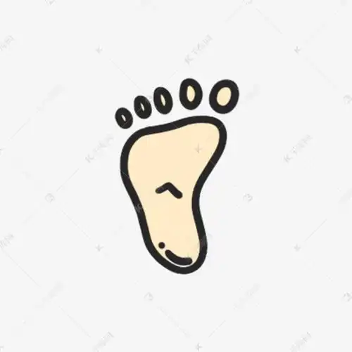 手绘平面左脚脚印