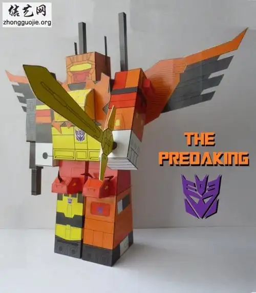 手工diy可爱纸模型变形金刚的做法图解教程╭纸的折法