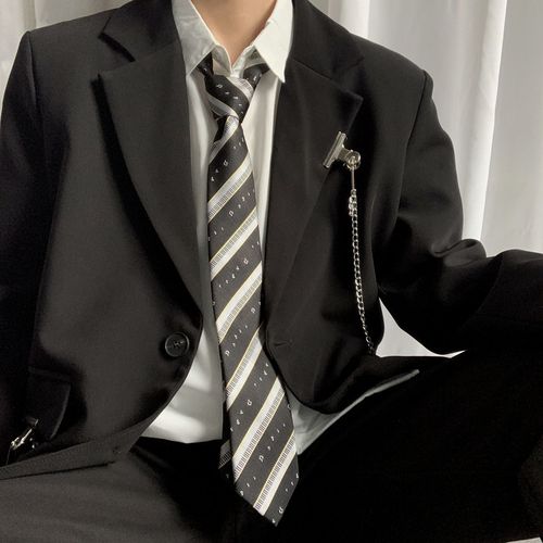 上野自制新款黑色休闲西装网红ins禁欲学院西服