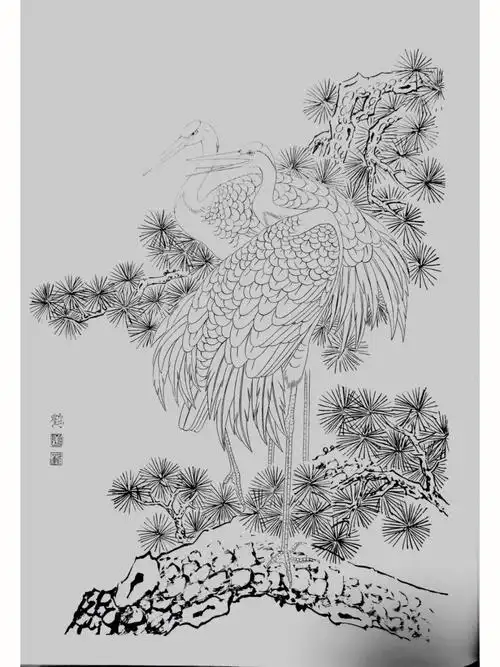 工笔画白描素材国风素材分享