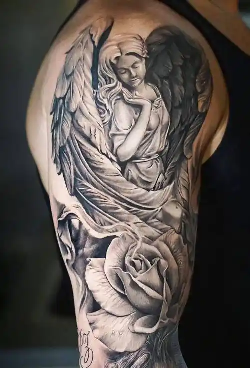 上海纹身店,浦东由龙纹身工作室 天使纹身图案分享_位置_守护_胸口