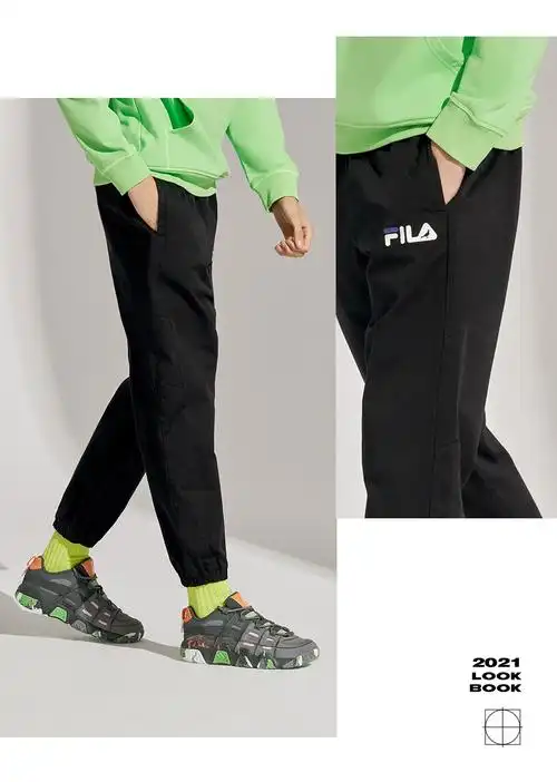 斐乐男装fusion系列官方男士梭织长裤2020秋冬新款束脚系带潮流工装裤